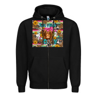 Black just a little moody long haired cow Zipper Hoodie - Jasminsmagicworld