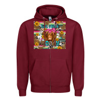 Burgundy just a little moody long haired cow Zipper Hoodie - Jasminsmagicworld