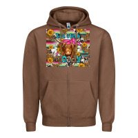 Chestnut just a little moody long haired cow Zipper Hoodie - Jasminsmagicworld
