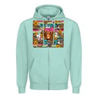 Seafoam just a little moody long haired cow Zipper Hoodie - Jasminsmagicworld