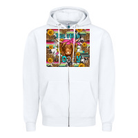 White just a little moody long haired cow Zipper Hoodie - Jasminsmagicworld