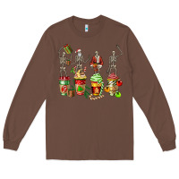 Chestnut christmas skeleton coffee cups Long Sleeve Tee - FaDigitalArtStudio