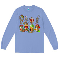 Colony Blue christmas skeleton coffee cups Long Sleeve Tee - FaDigitalArtStudio