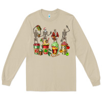 Mushroom christmas skeleton coffee cups Long Sleeve Tee - FaDigitalArtStudio