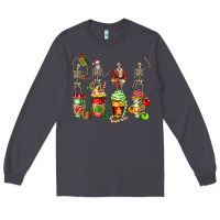 Smoke christmas skeleton coffee cups Long Sleeve Tee - FaDigitalArtStudio