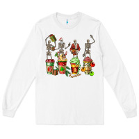 White christmas skeleton coffee cups Long Sleeve Tee - FaDigitalArtStudio