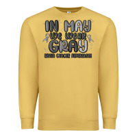 Antique Gold in may we wear gray brain cancer awareness Premium Sweatshirt - MaliasSmallBusiness