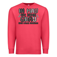 Cardinal in may we wear gray brain cancer awareness Premium Sweatshirt - MaliasSmallBusiness