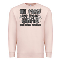 Pale Pink in may we wear gray brain cancer awareness Premium Sweatshirt - MaliasSmallBusiness