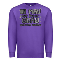 Purple in may we wear gray brain cancer awareness Premium Sweatshirt - MaliasSmallBusiness
