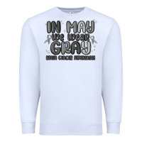 White in may we wear gray brain cancer awareness Premium Sweatshirt - MaliasSmallBusiness