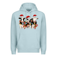 Blue Mist christmas three cows Premium Hoodie - MaliasSmallBusiness