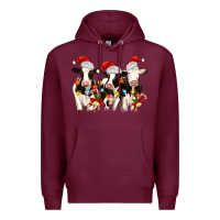 Burgundy christmas three cows Premium Hoodie - MaliasSmallBusiness
