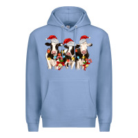 Colony Blue christmas three cows Premium Hoodie - MaliasSmallBusiness