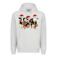 Dove Grey christmas three cows Premium Hoodie - MaliasSmallBusiness