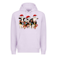 Lilac christmas three cows Premium Hoodie - MaliasSmallBusiness