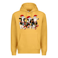 Mustard christmas three cows Premium Hoodie - MaliasSmallBusiness