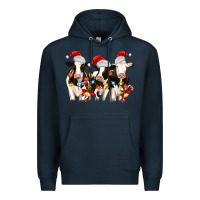 Navy christmas three cows Premium Hoodie - MaliasSmallBusiness