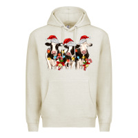 Oatmeal Heather christmas three cows Premium Hoodie - MaliasSmallBusiness
