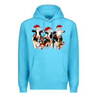 Ocean Blue christmas three cows Premium Hoodie - MaliasSmallBusiness