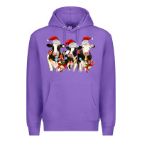 Purple christmas three cows Premium Hoodie - MaliasSmallBusiness