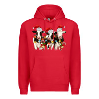 Red christmas three cows Premium Hoodie - MaliasSmallBusiness