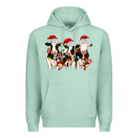 Seafoam christmas three cows Premium Hoodie - MaliasSmallBusiness