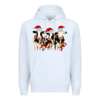 White christmas three cows Premium Hoodie - MaliasSmallBusiness