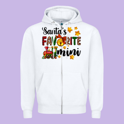 Santa's Favorite Mini Zipper Hoodie Designed By Adodesignshop
