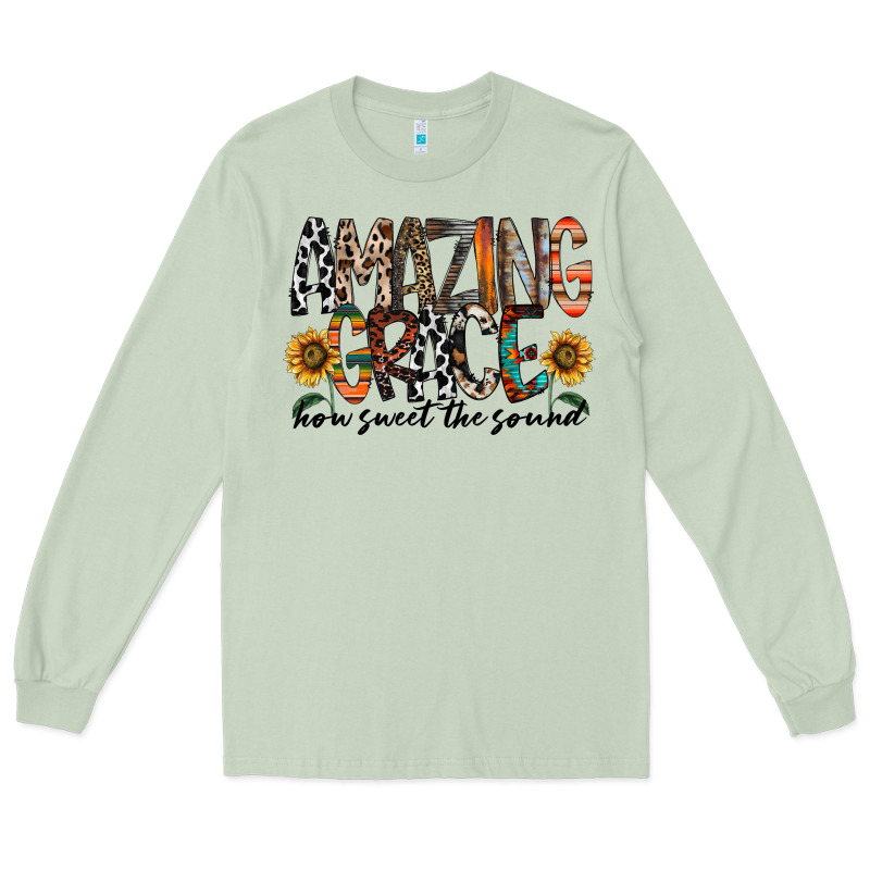 Amazing Grace How Sweet The Sound Long Sleeve Tee by RacoonDesign | Teevron