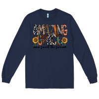 Navy amazing grace how sweet the sound Long Sleeve Tee - RacoonDesign
