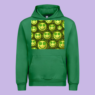 St. Patrick's Day Lucky Face Urban Hoodie Designed By Ranaportraitstore