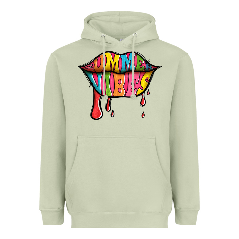 Summer Vibes Lips Heavyweight Hoodie by Jasminsmagicworld | Teevron