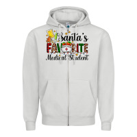 Dove Grey santa's favorite medical student Zipper Hoodie - AdoDesignShop