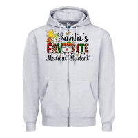 Heather Grey santa's favorite medical student Zipper Hoodie - AdoDesignShop