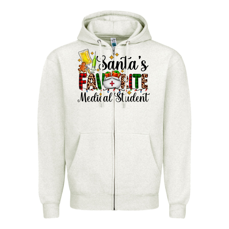 Santa's Favorite Medical Student Zipper Hoodie by AdoDesignShop | Teevron