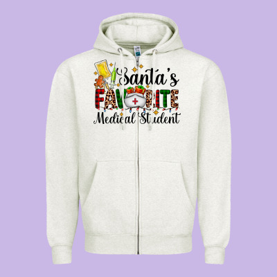 Santa's Favorite Medical Student Zipper Hoodie Designed By Adodesignshop