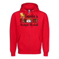 Red santa's favorite medical student Zipper Hoodie - AdoDesignShop