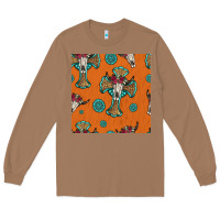 Toasted Coconut western cross and bull skull seamless pattern Long Sleeve Tee - HRA Design Shop