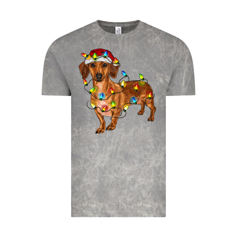 Dachshund With Christmas Lights Vintage Tee by RanaPortraitStore | Teevron