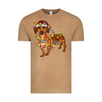 Vintage Camel dachshund with christmas lights Vintage Tee - RanaPortraitStore
