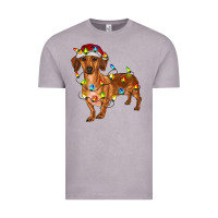 Vintage Zinc dachshund with christmas lights Vintage Tee - RanaPortraitStore