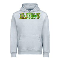 Heather Grey st. patrick's day lucky with clovers and horseshoe Urban Hoodie - RanaPortraitStore