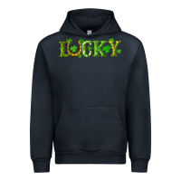 Navy st. patrick's day lucky with clovers and horseshoe Urban Hoodie - RanaPortraitStore