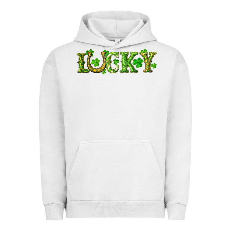 St. Patrick's Day Lucky With Clovers And Horseshoe Urban Hoodie by RanaPortraitStore | Teevron