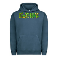 Pigment Midnight Navy st. patrick's day lucky with clovers and horseshoe Urban Hoodie - RanaPortraitStore