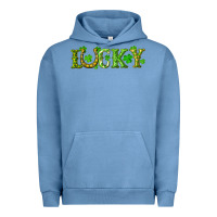 Pigment Pebble Blue st. patrick's day lucky with clovers and horseshoe Urban Hoodie - RanaPortraitStore