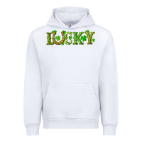 White st. patrick's day lucky with clovers and horseshoe Urban Hoodie - RanaPortraitStore