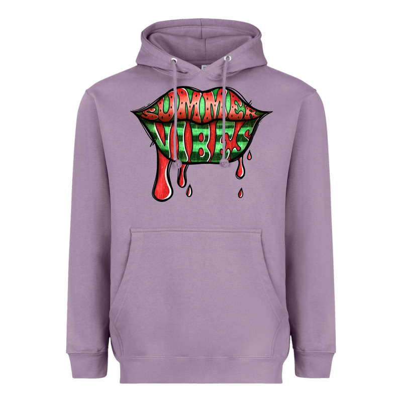 Summer Vibes Watermelon Lips Heavyweight Hoodie by Jasminsmagicworld | Teevron