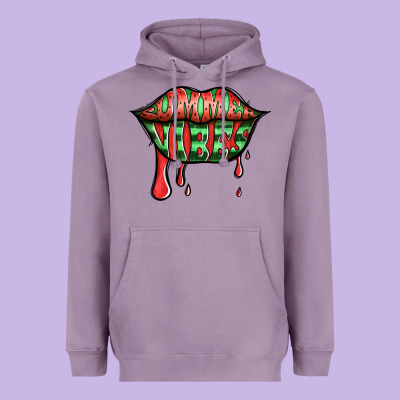 Summer Vibes Watermelon Lips Heavyweight Hoodie Designed By Jasminsmagicworld